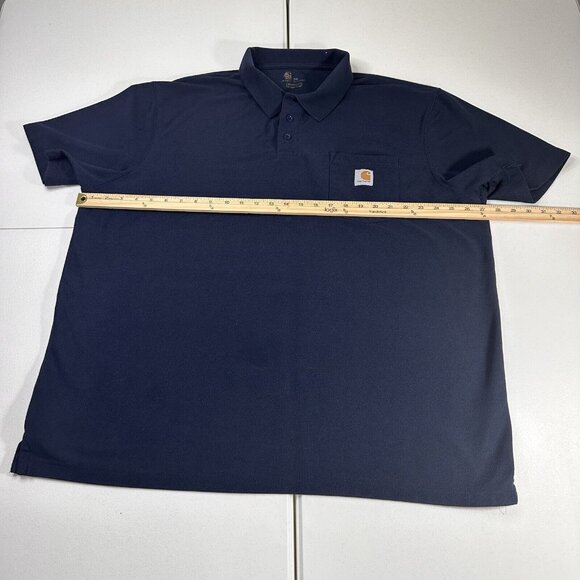 Carhartt Original Polo Shirt Blue Blue Men’s Size XXL - Picture 4 of 5